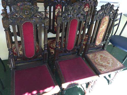 Set of 12  Ornate Victorian Continental Chairs circa 1890