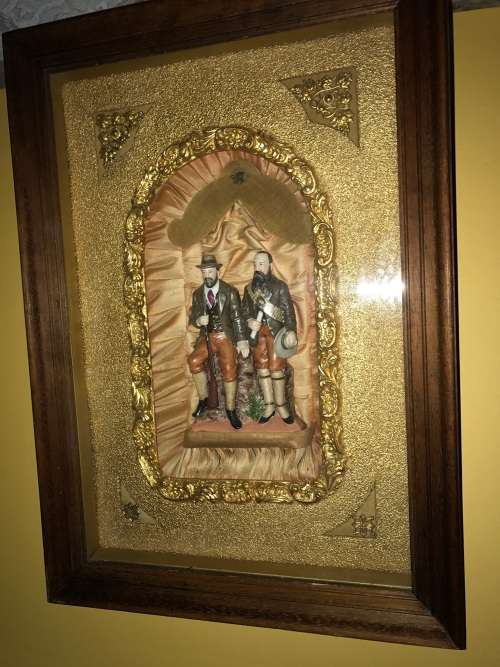 Boer War : Rare Box Framed Boer War Figurines de Wet and Steyn ( 62 x 45 cm )