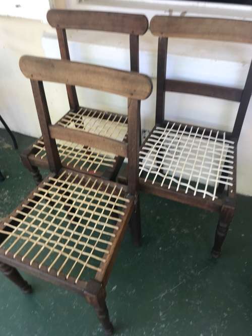 Set of 3 Cape Stinkwood Riempie Chairs