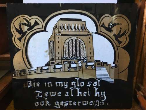 VOORTREKKER MONUMENT HANDPAINTED GLASS PANEL ( 35 X 30 CM )