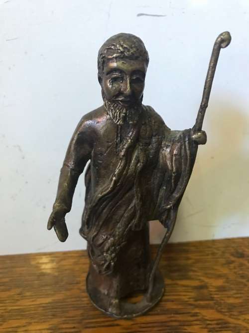 BRONZE FIGURINE: MOSES ( 14 CM HIGH )
