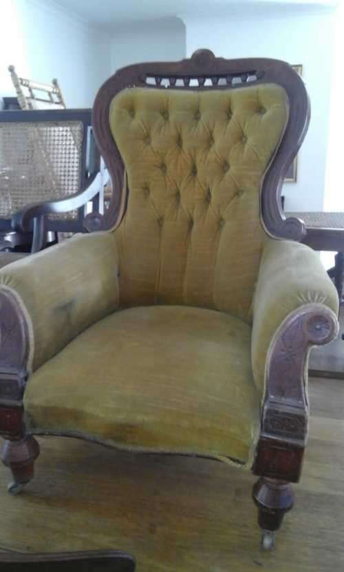 Victorian Mahogany Armchair circa 1890 in original condition