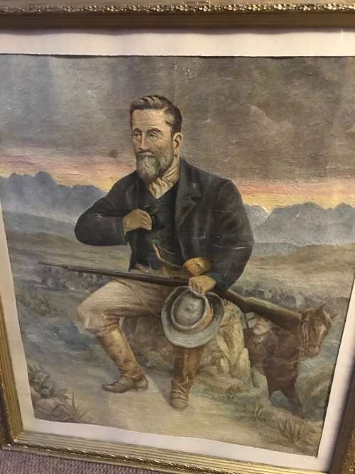 BOER WAR: FRAMED PRINT OF GENL DE WET ( 77 x 65 cm )