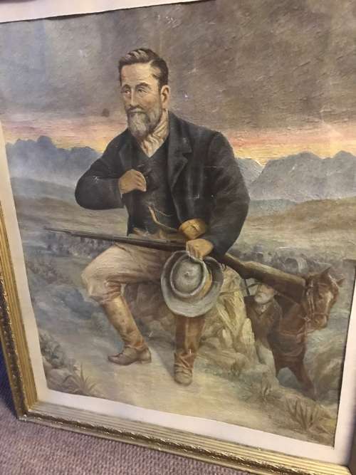 BOER WAR: FRAMED PRINT OF GENL DE WET ( 77 x 65 cm )