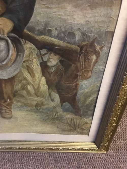 BOER WAR: FRAMED PRINT OF GENL DE WET ( 77 x 65 cm )