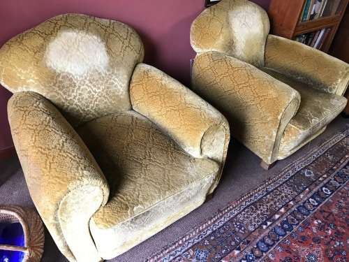 PAIR OF CHESTERFIELD CHAIRS CIRCA 1920's