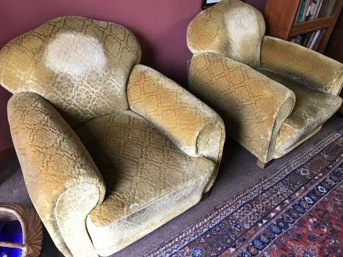 PAIR OF CHESTERFIELD CHAIRS CIRCA 1920's