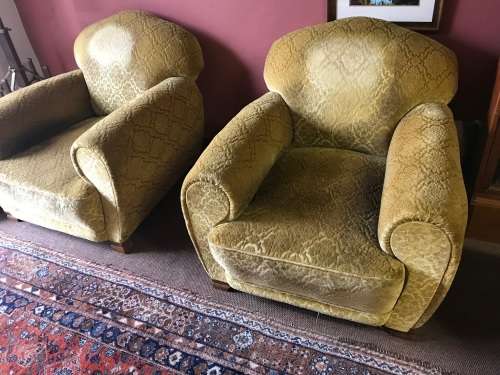 PAIR OF CHESTERFIELD CHAIRS CIRCA 1920's
