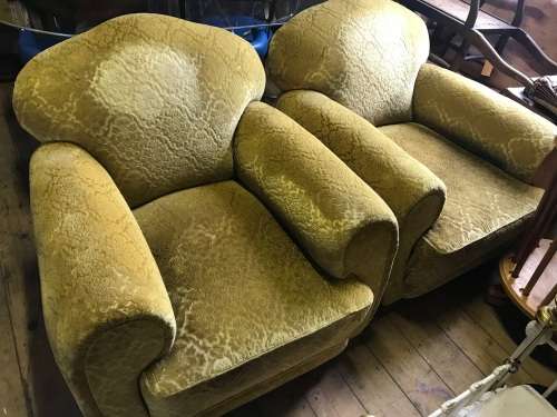 PAIR OF CHESTERFIELD CHAIRS CIRCA 1920's