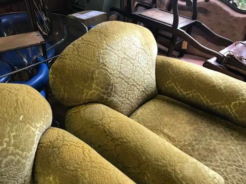 PAIR OF CHESTERFIELD CHAIRS CIRCA 1920's
