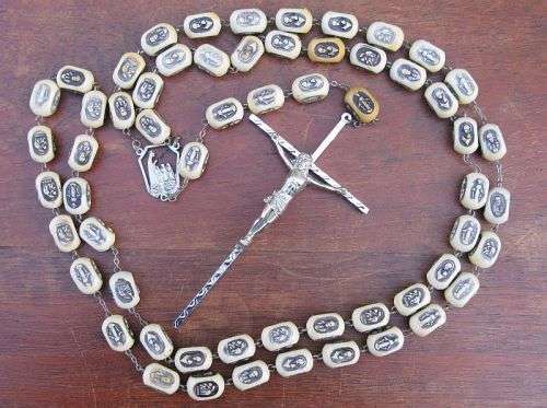 BEAUTIFUL HUGE CRUCIFIX ( 20 X 12 CM ) AND ROSARY ( 147 CM )