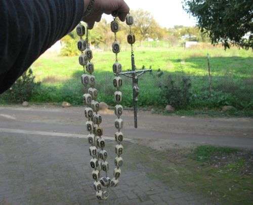 BEAUTIFUL HUGE CRUCIFIX ( 20 X 12 CM ) AND ROSARY ( 147 CM )