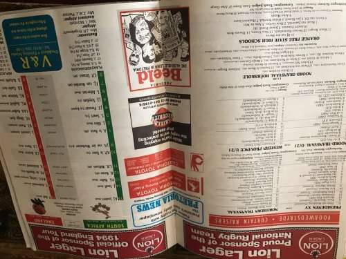 5 SPRINGBOK RUGBY PROGRAMS: SOUTH AFRICA VS ENGLAND ( 1972,84,94, 2007)