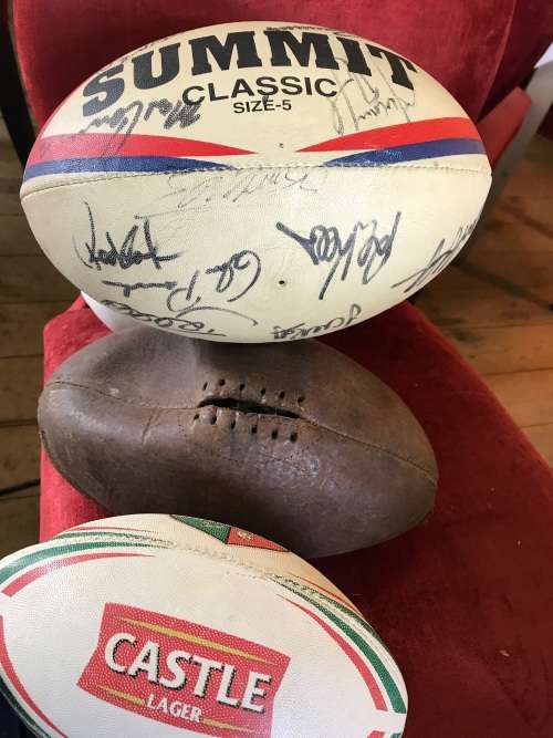 Collection of vintage Rugby Balls
