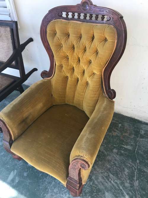 Victorian Mahogany Armchair circa 1890 in original condition