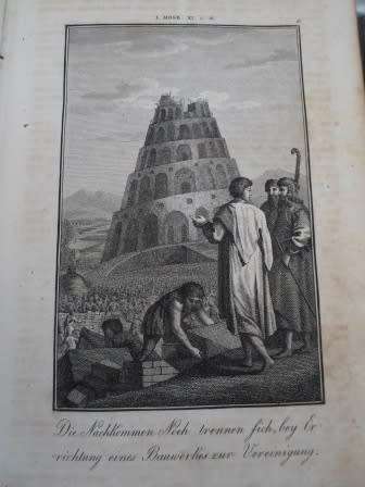 BEAUTIFUL GERMAN BIBLE 1848, LEATHER BOUND WITH 62 ENGRAVINGS