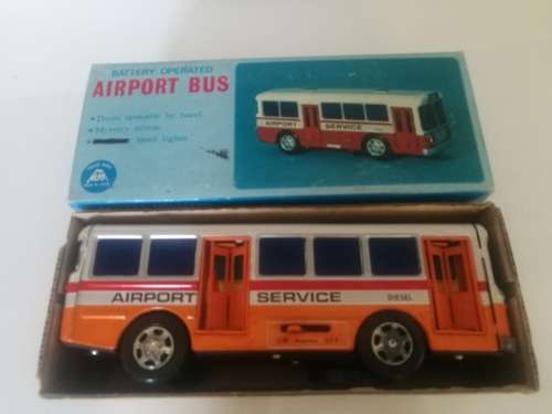 Vintage Tinplate Alps Airport Bus in original box circa 1970s