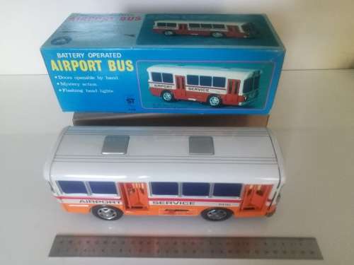 Vintage Tinplate Alps Airport Bus in original box circa 1970s