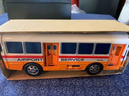 Vintage Tinplate Alps Airport Bus in original box circa 1970s
