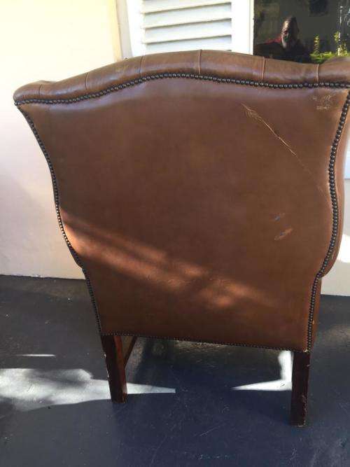 Vintage Chesterfield Leather Armchair with lots of character