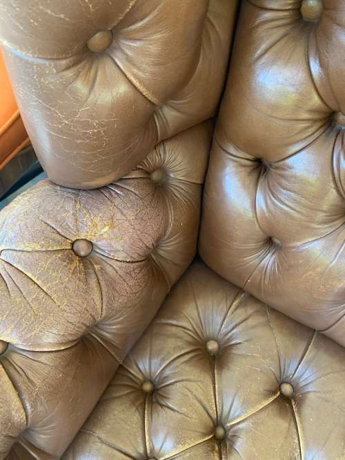 Vintage Chesterfield Leather Armchair with lots of character