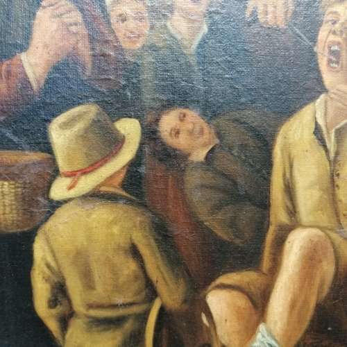 Vintage Oil on Board : De Tandmeester van Jan Steen