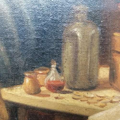 Vintage Oil on Board : De Tandmeester van Jan Steen