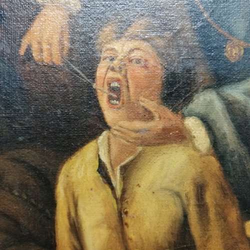 Vintage Oil on Board : De Tandmeester van Jan Steen