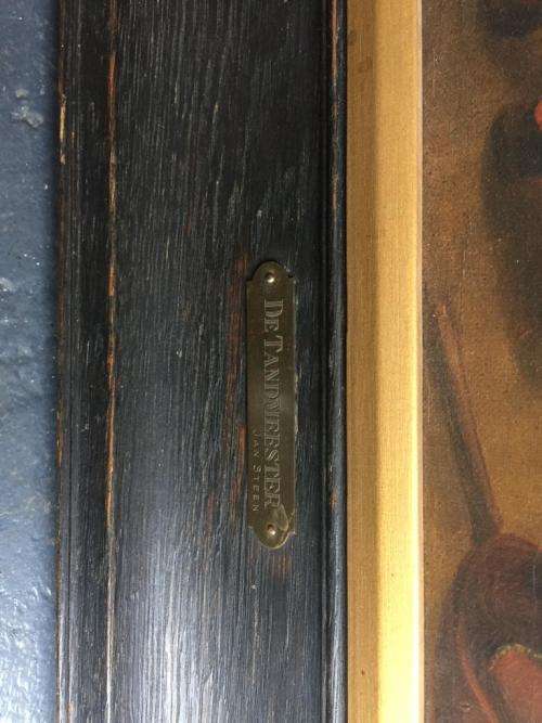 Vintage Oil on Board : De Tandmeester van Jan Steen