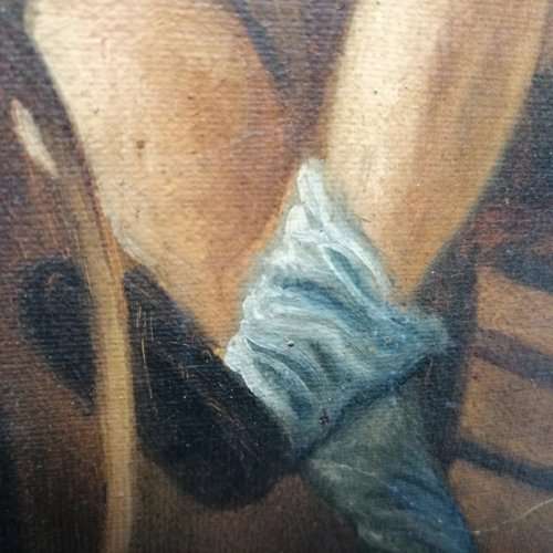 Vintage Oil on Board : De Tandmeester van Jan Steen