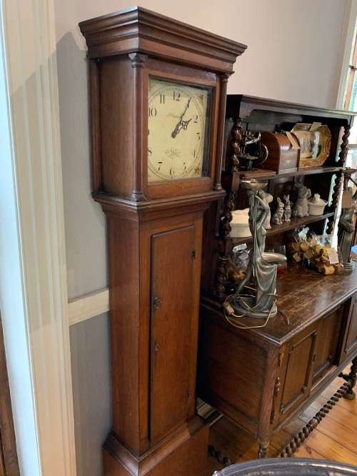 ENGLISH OAK LONGCASE CLOCK BY JOHN PAXTON ST NEOTS CIRCA 1790 ( WORKING )