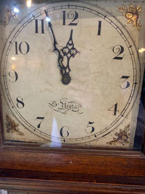 ENGLISH OAK LONGCASE CLOCK BY JOHN PAXTON ST NEOTS CIRCA 1790 ( WORKING )