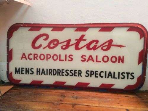 Vintage Original Barbershop Perpex / Ligthbox Sign ( 120 x 60 cm )