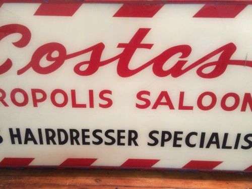 Vintage Original Barbershop Perpex / Ligthbox Sign ( 120 x 60 cm )