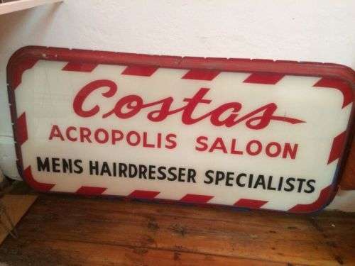 Vintage Original Barbershop Perpex / Ligthbox Sign ( 120 x 60 cm )