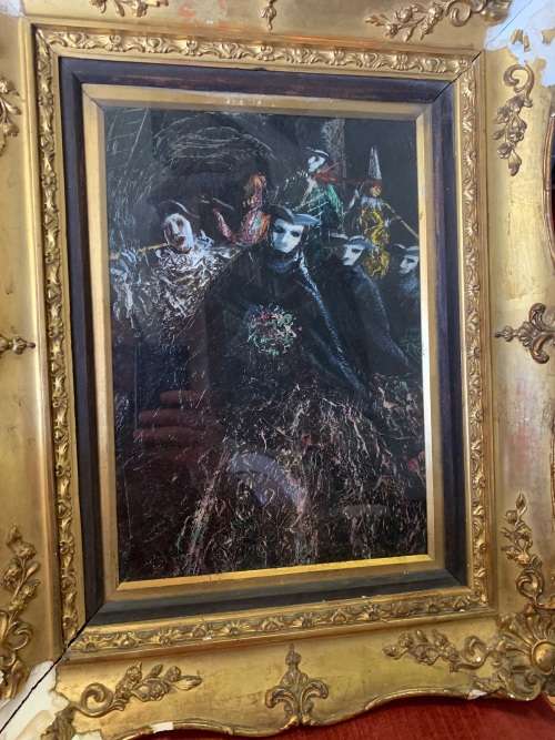 VINTAGE ITALIAN OIL ON BORD BY VITTORIO PETRELLA DA BOLOGNE BORN 1886 ( 42 X 52 CM )