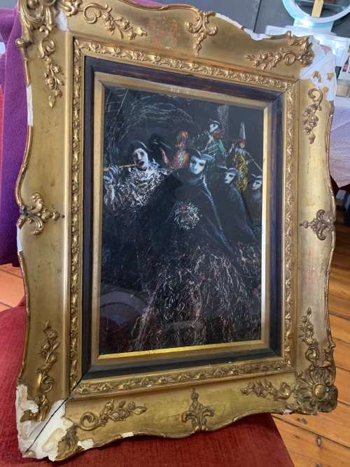 VINTAGE ITALIAN OIL ON BORD BY VITTORIO PETRELLA DA BOLOGNE BORN 1886 ( 42 X 52 CM )