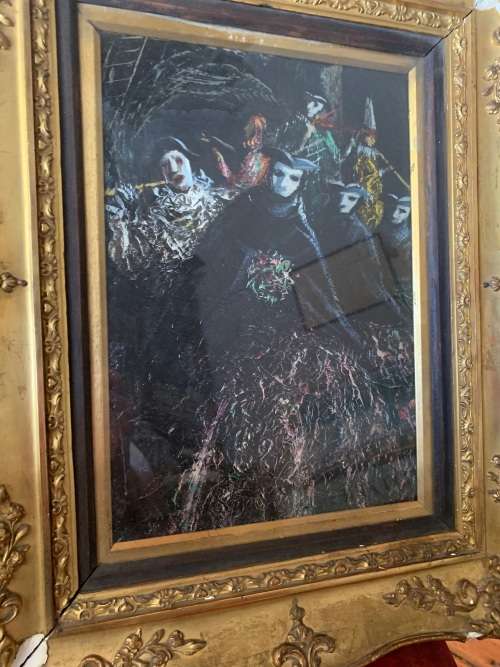 VINTAGE ITALIAN OIL ON BORD BY VITTORIO PETRELLA DA BOLOGNE BORN 1886 ( 42 X 52 CM )