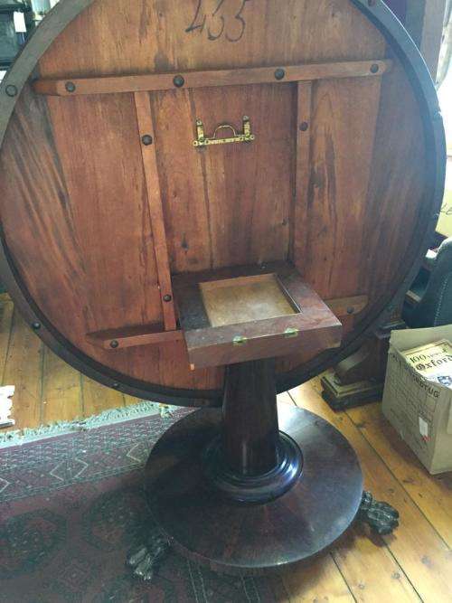 Victorian Rosewood Tilttop Table circa 1880 ( 120 x 75 cm )
