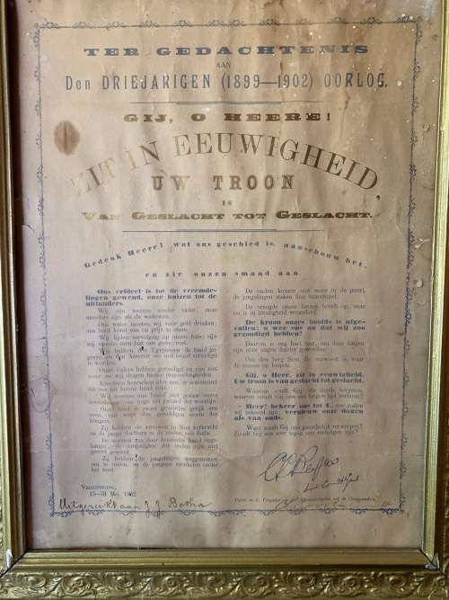 BOER WAR: TER GEDACHTENIS DEN DRIE JARIGE OORLOG
