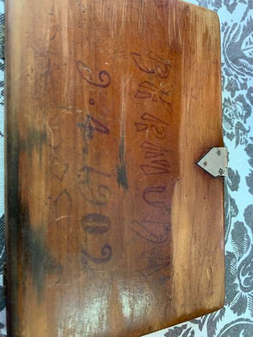 Boer War : POW Bible Box with Bible made in Bermuda 1902 ( 15 x 10 cm )