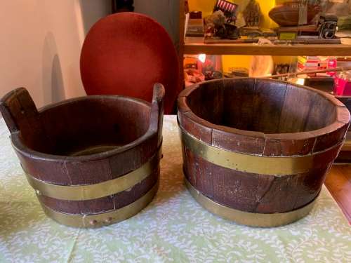 Twee Kaapse Balies ( Teebalie en Soutbalie )25 x 24 x 15, 22 x 23 x 17 cm