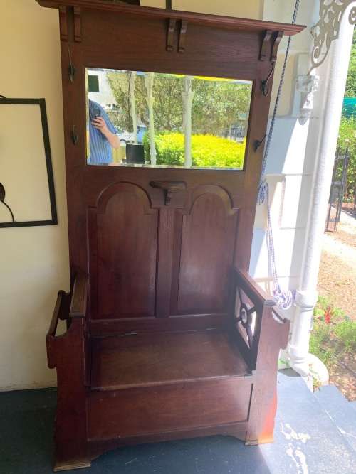 Teak Hallstand/Bench in original condition ( 196 x 112 x 40 cm )