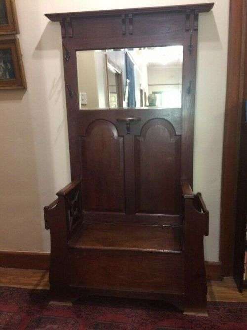Teak Hallstand/Bench in original condition ( 196 x 112 x 40 cm )