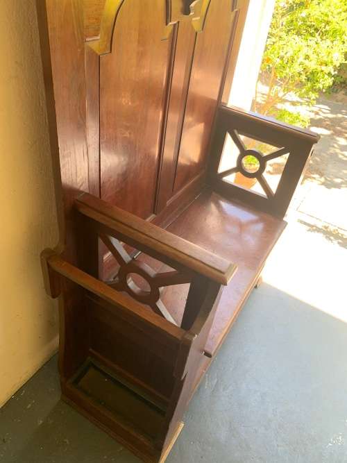 Teak Hallstand/Bench in original condition ( 196 x 112 x 40 cm )