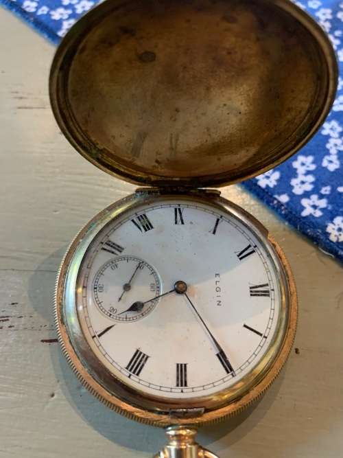 VINTAGE GOLD PLATED ELGIN POCKET WATCH
