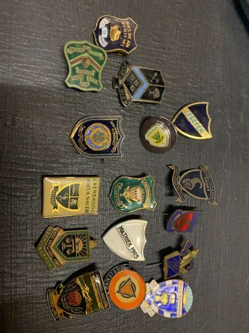 COLLECTION OF SCHOOL RELATED PINS AND BADGES