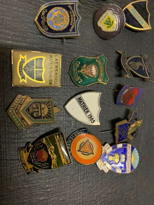 COLLECTION OF SCHOOL RELATED PINS AND BADGES