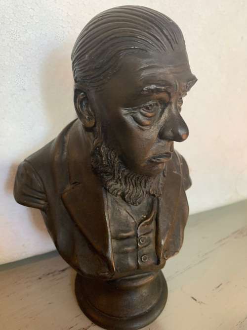 BRONZED SCULTURE OF PAUL KRUGER BY PHIL MINAAR ( 20 CM HIGH )