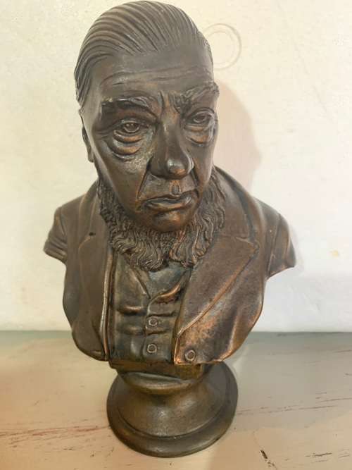 BRONZED SCULTURE OF PAUL KRUGER BY PHIL MINAAR ( 20 CM HIGH )